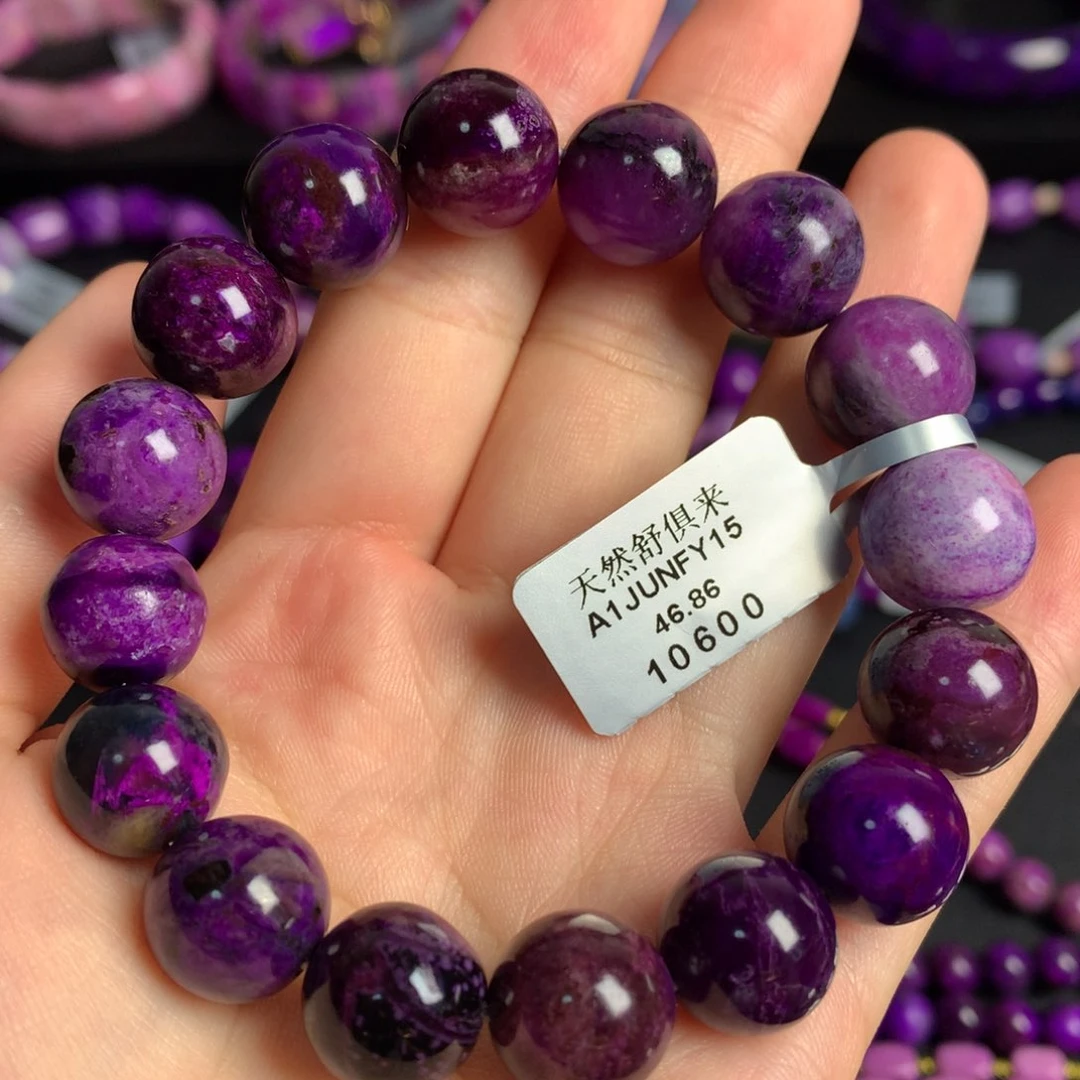 未镶嵌苏纪石（舒俱来）冰紫樱花手串12+