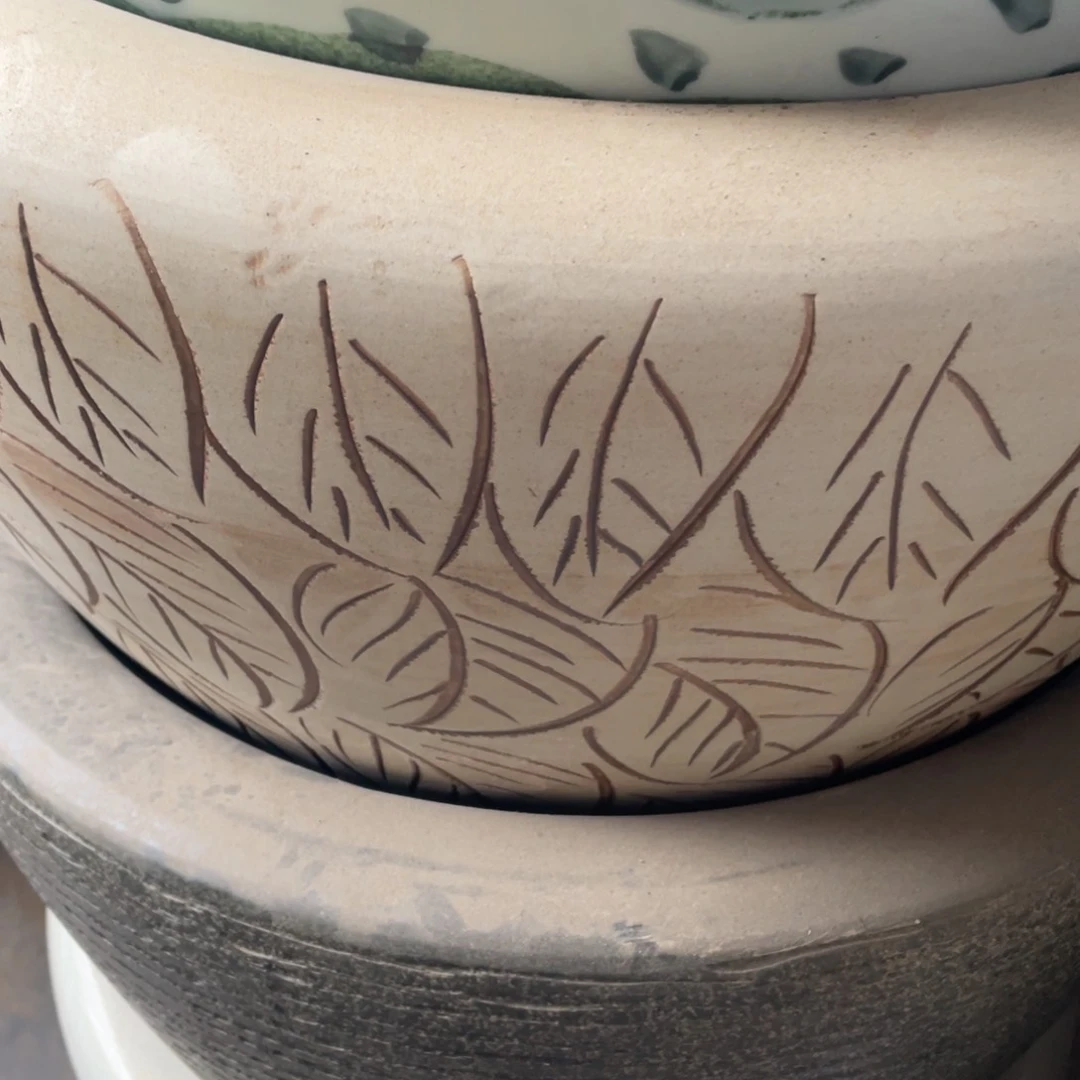 缸52@32叶子款景德镇陶瓷