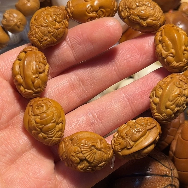 橄榄核手串/手链浮雕财迷