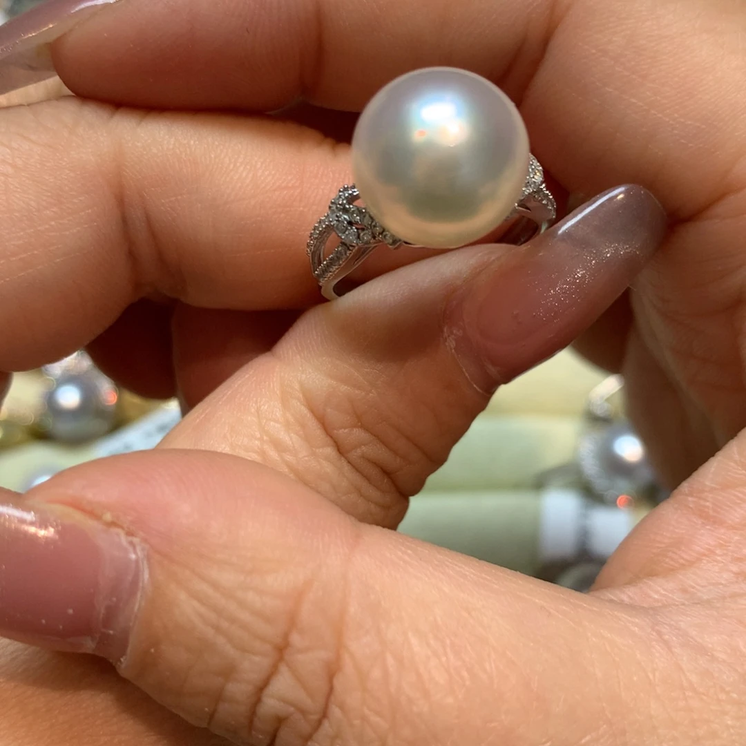 海水珍珠戒指银S925镶嵌