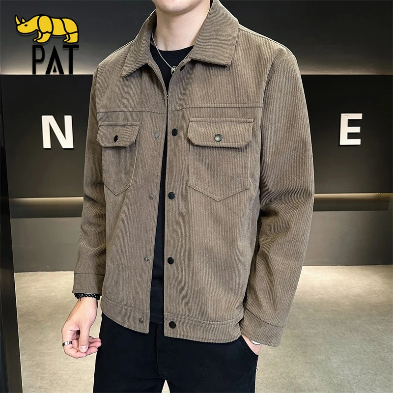 PAT平安犀牛官方男秋冬季年终撤柜促销工装夹克百搭休闲翻领上衣