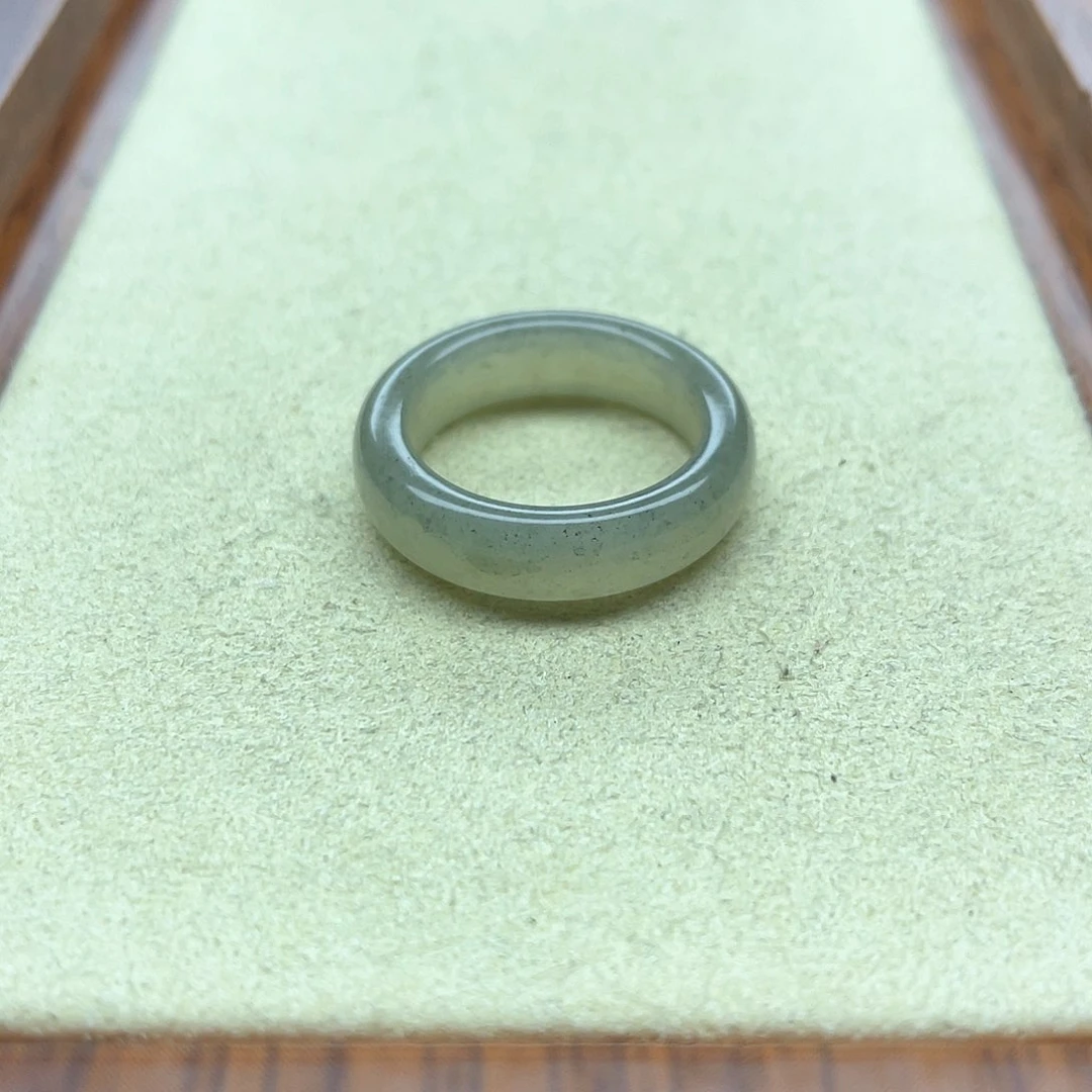 未镶嵌戒指和田玉28青花小宽条15-16码