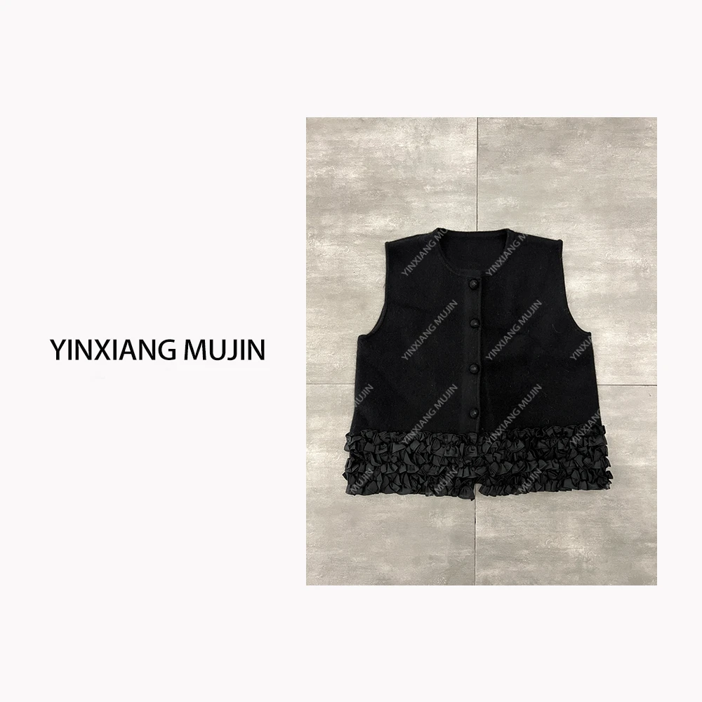 【YINXIANG MUJIN】高定编花马夹 轻奢时尚小香风黑色百搭马甲女