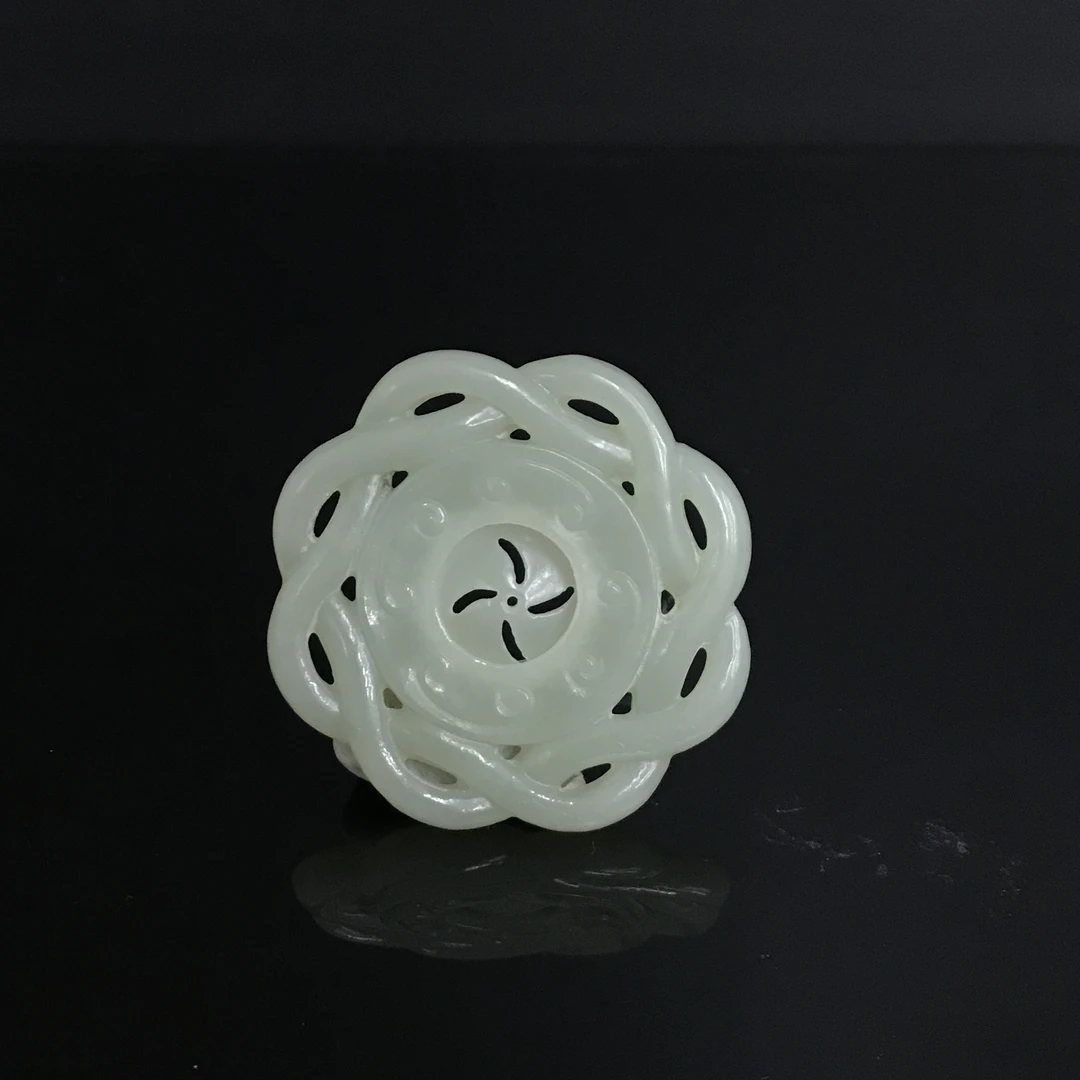 民国和田玉勾云纹转心佩/539465/收藏/传承/【友谊文物商店】