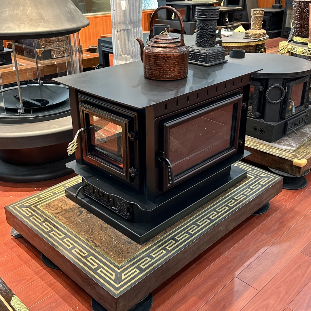 新款家用无烟燃木柴火壁炉农村别墅民宿取暖装饰两用炉子