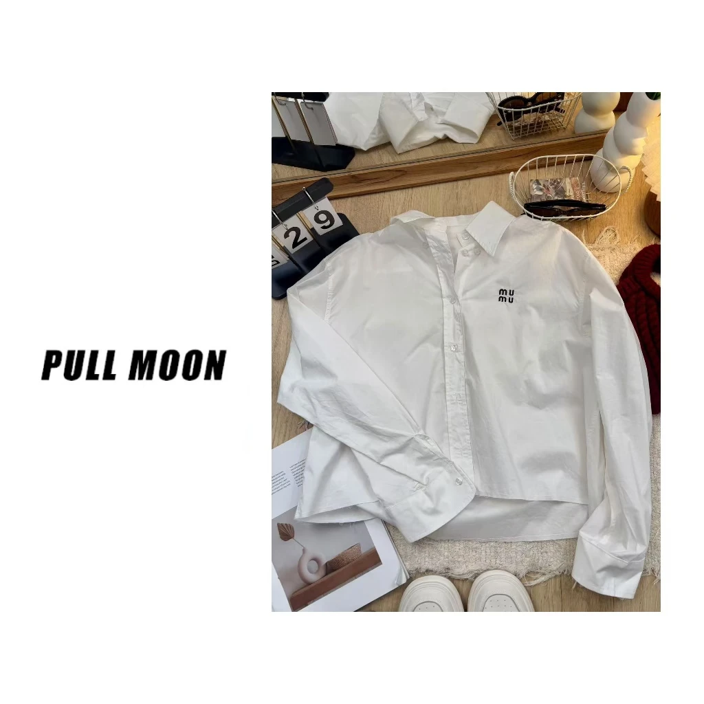 7024/118 字母刺秋季新款设计感小众长袖衬衫  CS/1111