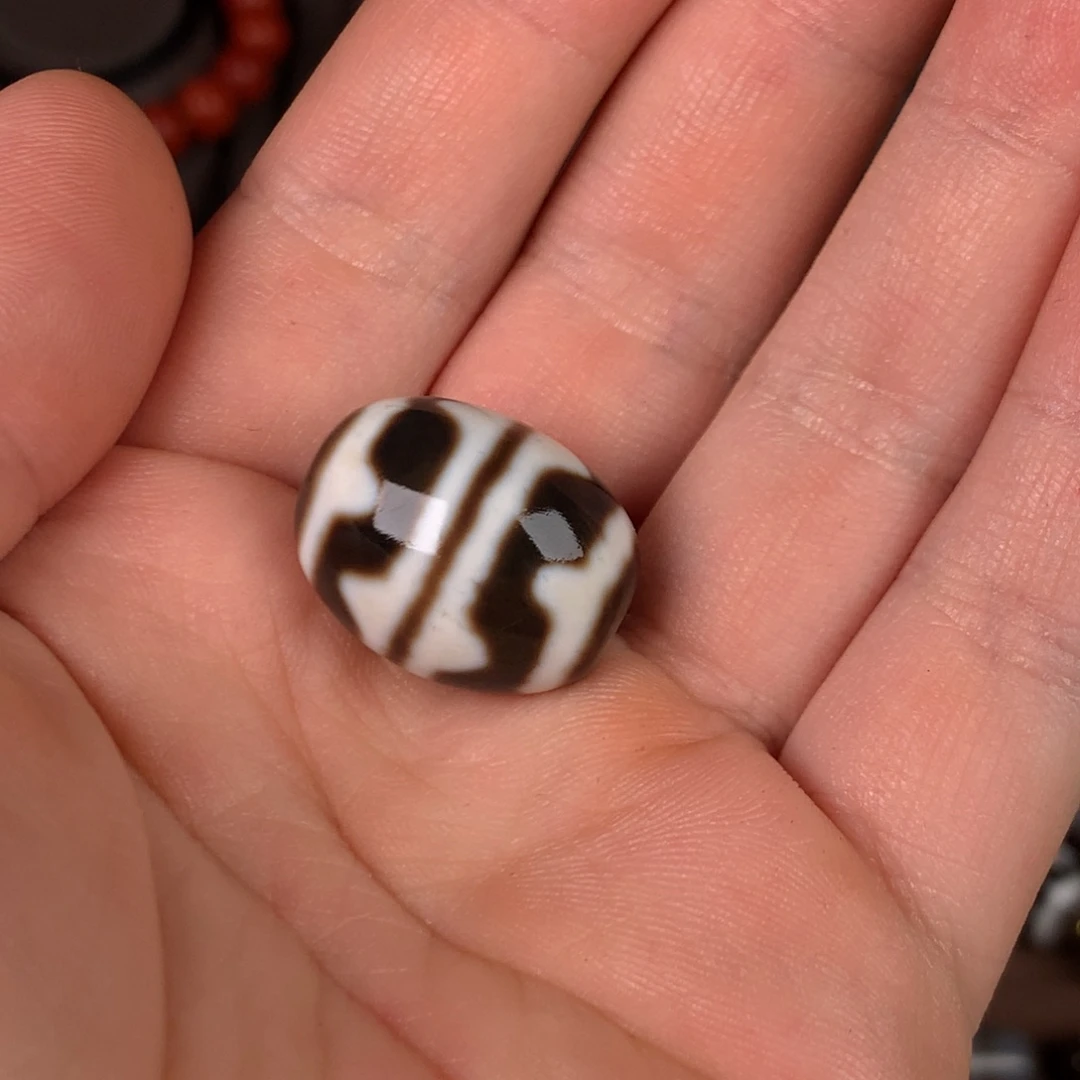 玛瑙/玉髓未镶嵌单珠页岩双牙达洛玛瑙单珠