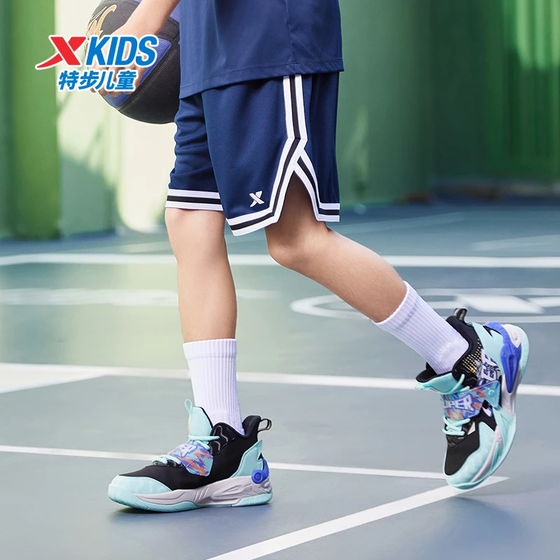 特步童装男童篮球五分裤2025夏季新款儿童运动短裤中大童速干裤子