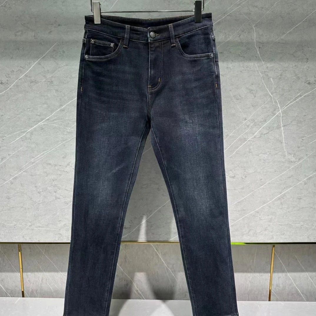 2025高端秋冬加厚加毛直筒修腿牛仔裤24号