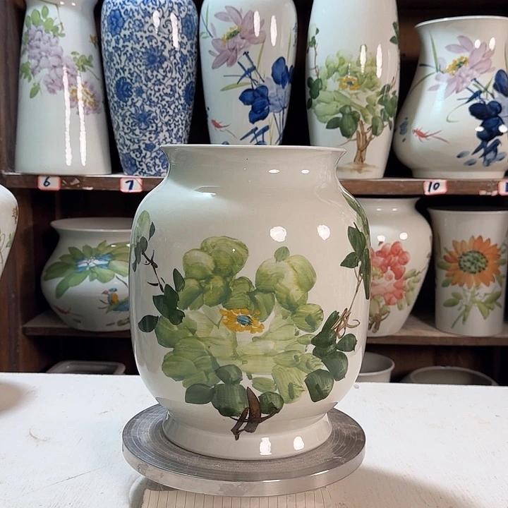 瓶冬瓜绿绿牡丹新款陶瓷