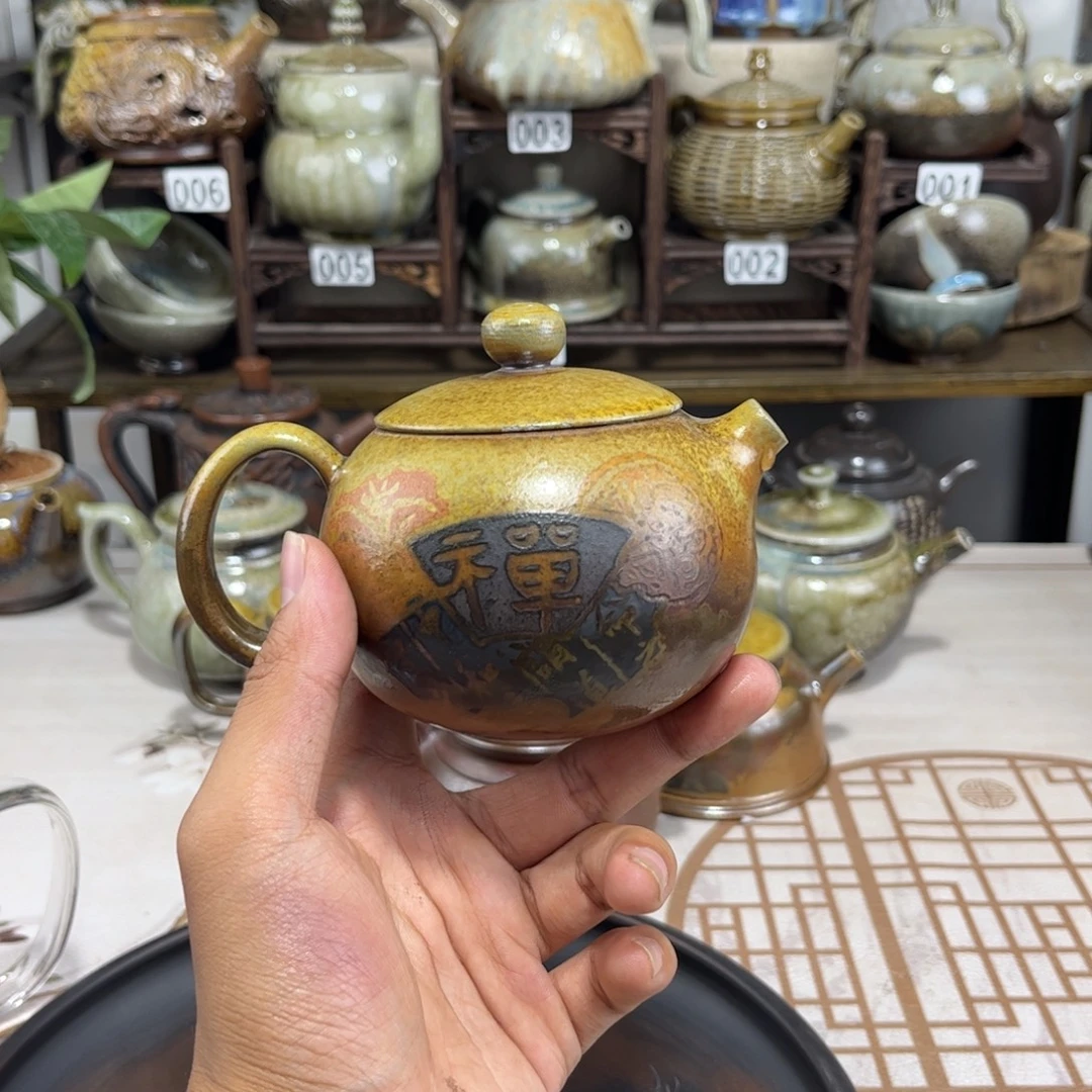 230cc白泥彩填西施，古法传承裸坯柴烧