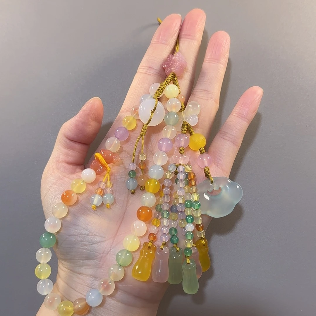 玛瑙/玉髓未镶嵌手机挂件