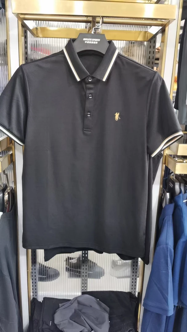 短袖纯色男装刺绣宽松型简约夏季上衣男百搭Polo衫