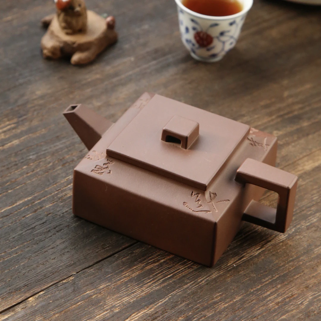 方山逸士紫砂壶全手精品·原矿紫泥 容量280CC）