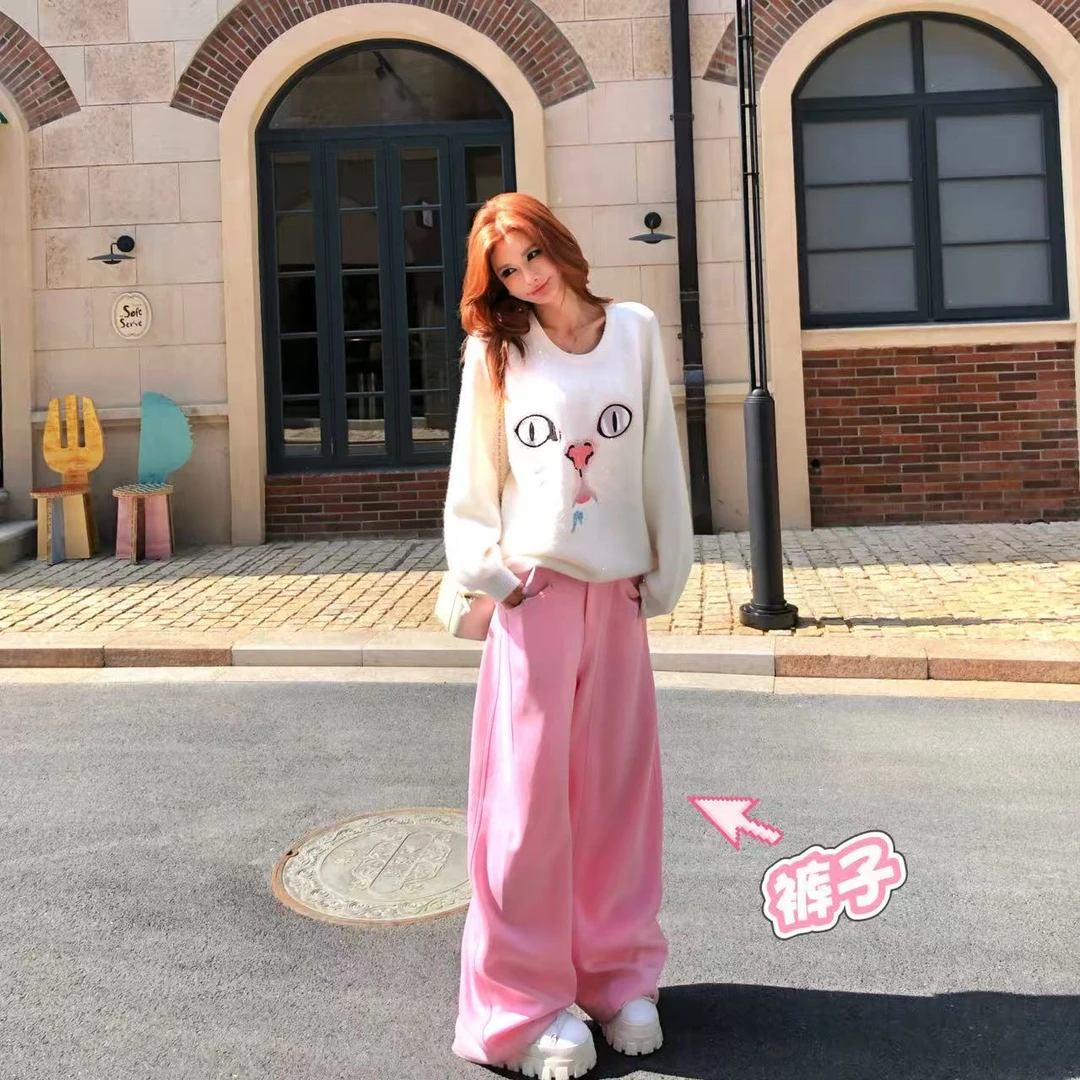 婉君T【新弯刀裤】秋季休闲风时尚宽松拖地裤LWJ25C3K2808