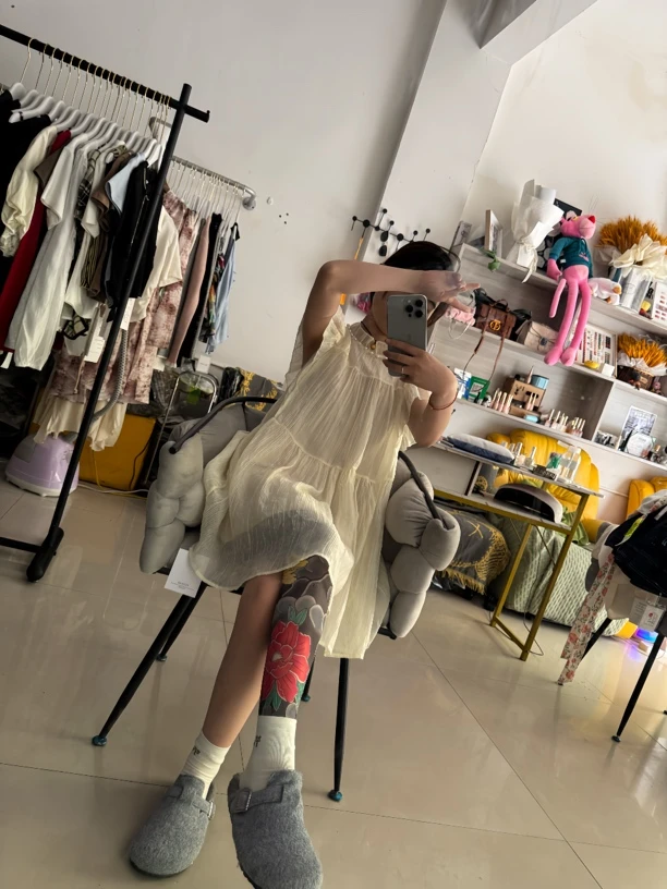 「糖豆家」2025新款纹身丝袜小众设计款千禧辣妹连裤袜性感丝袜