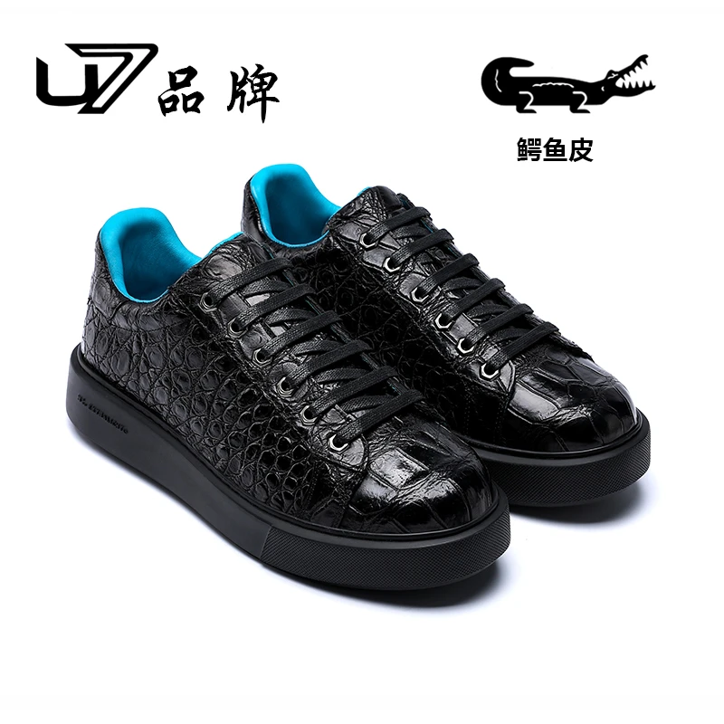 U7品牌男鞋 鳄鱼皮 2025新款轻奢轻便耐磨大底潮流百搭休闲鞋