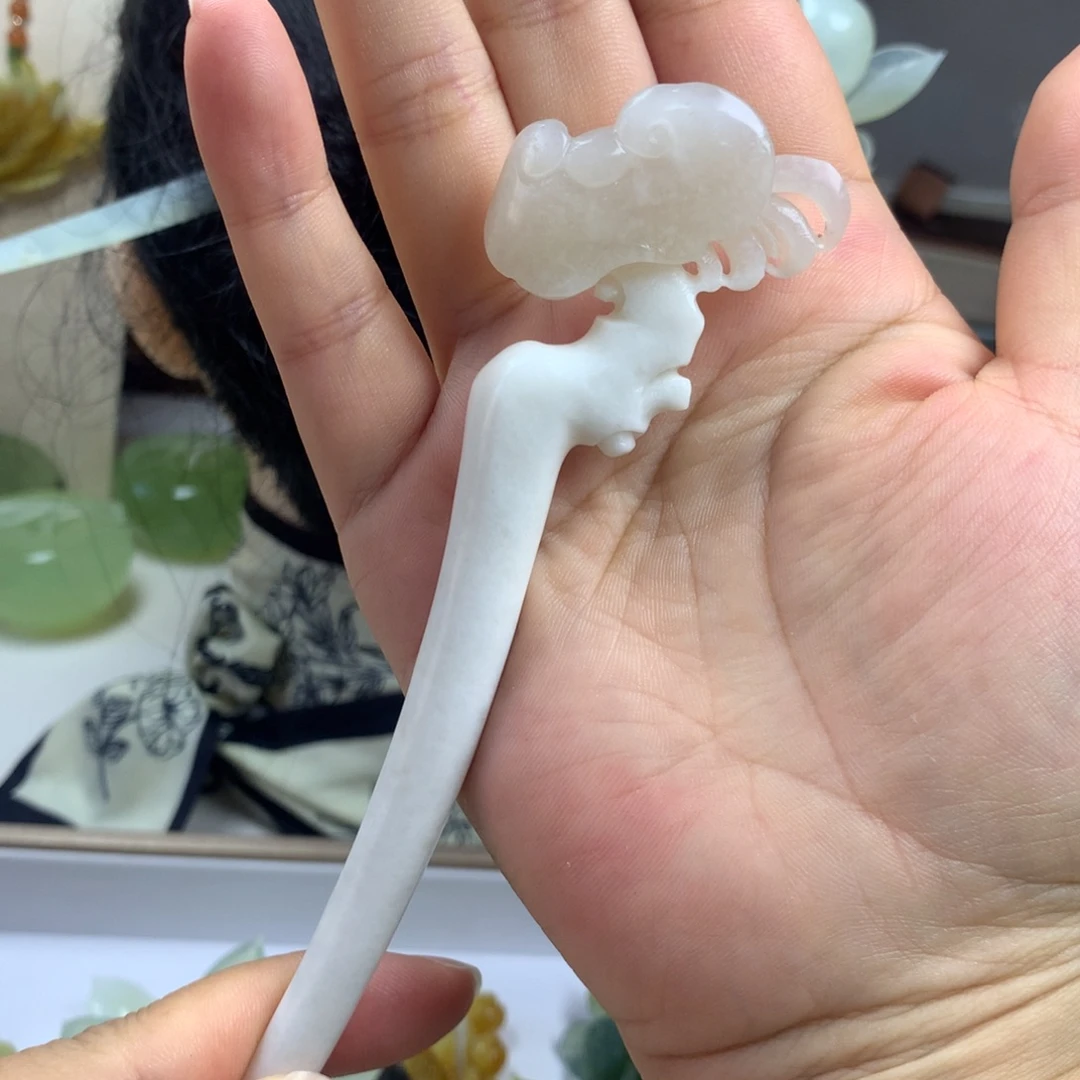 未镶嵌蛇纹石玉发簪