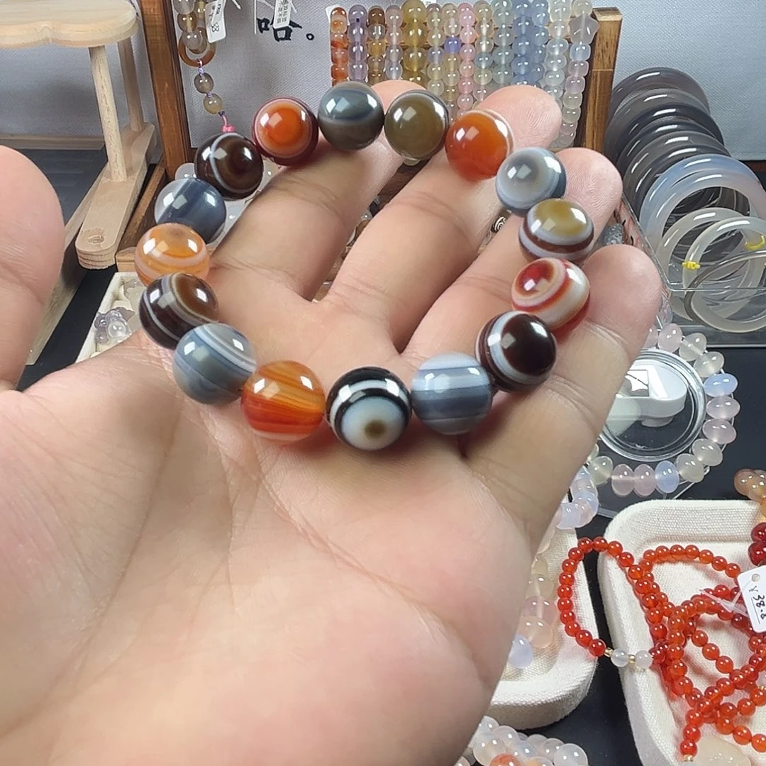 玛瑙/玉髓手链未镶嵌缠丝玛瑙