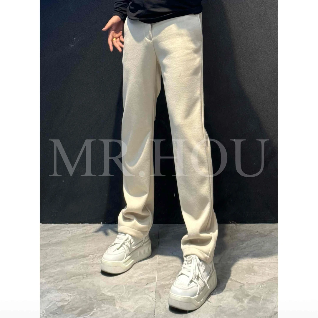 【ZG】2613 "醋酸山羊绒"混纺百搭直筒休闲裤简约大气高级