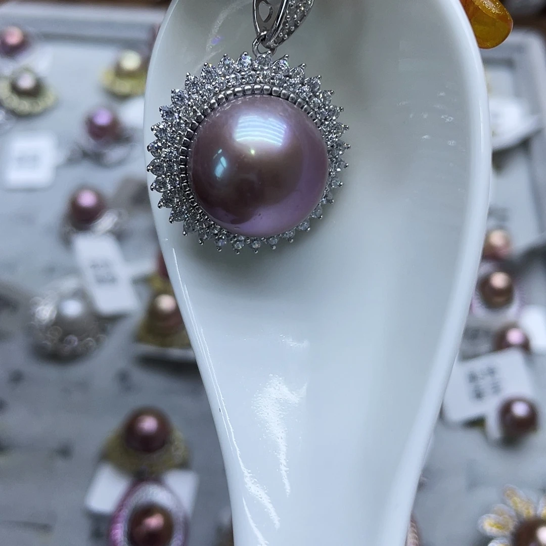 颈饰银S925镶嵌淡水珍珠