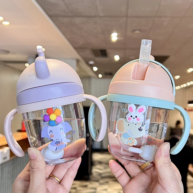 儿童水杯一岁以上婴儿宝宝喝水奶瓶吸管饮水杯婴幼儿刻度学饮杯