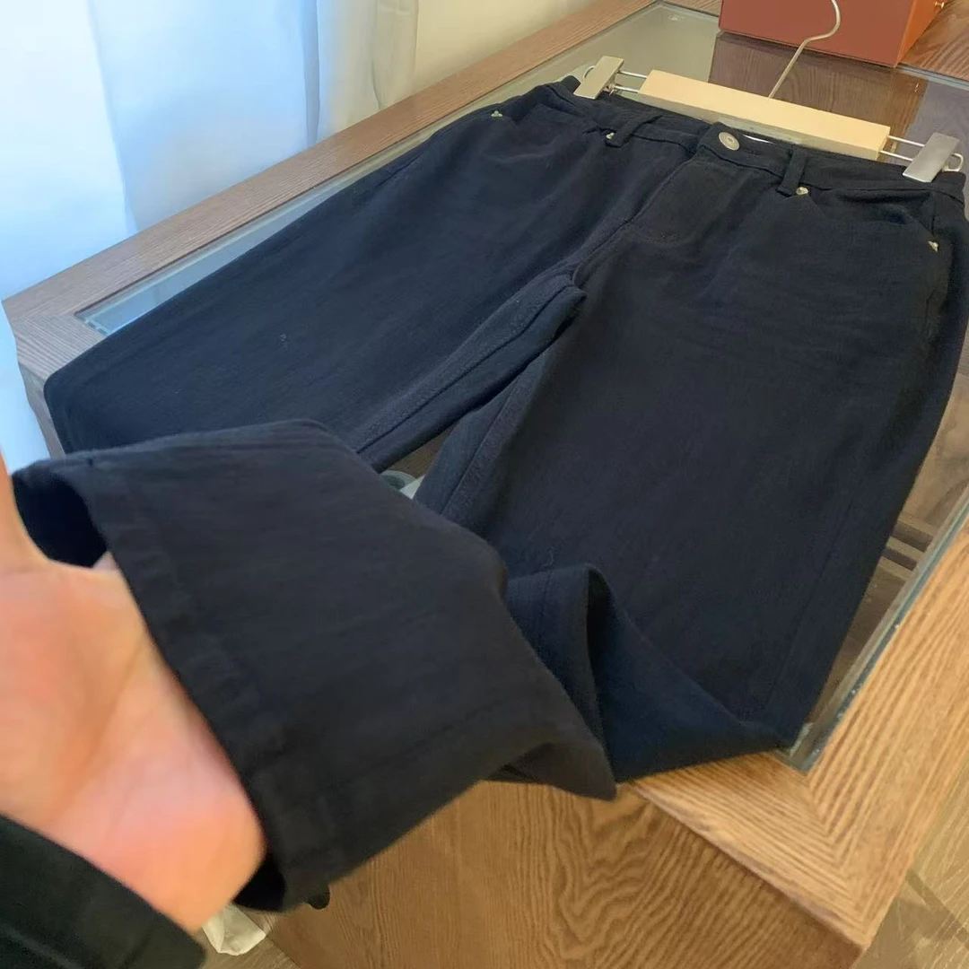 高个子福音【花家】八面弹 KZ5055十三行百搭通勤直筒牛仔裤女105