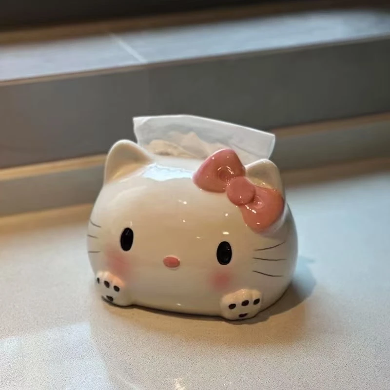 kt猫纸巾盒家用客厅装饰摆件卡通可爱高颜值创意收纳