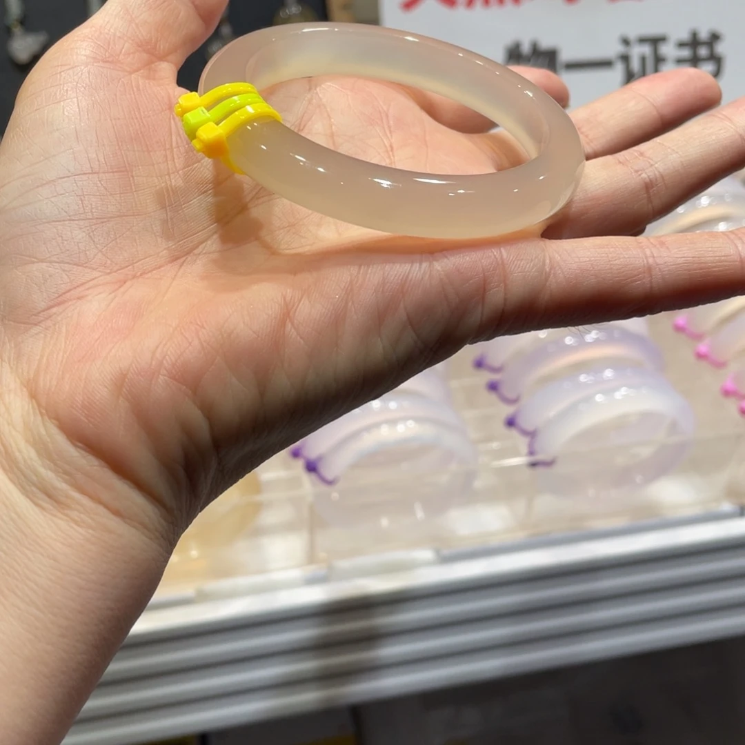 一****玛瑙/玉髓未镶嵌手镯@定向香槟金@【55.5】