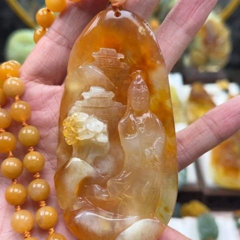 岫玉未镶嵌挂件挂件