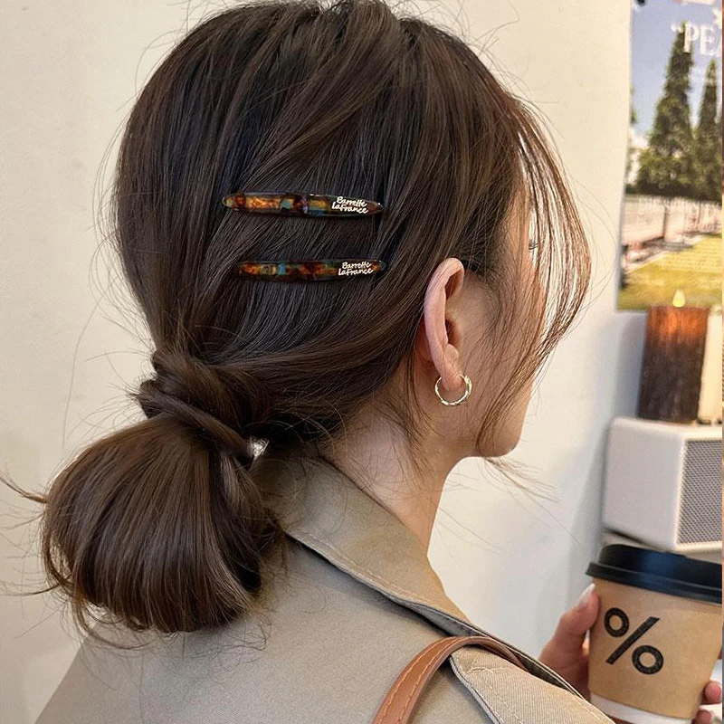 高级感醋酸法式碎发夹边夹侧边前额刘海夹女2025新款一字夹发卡饰