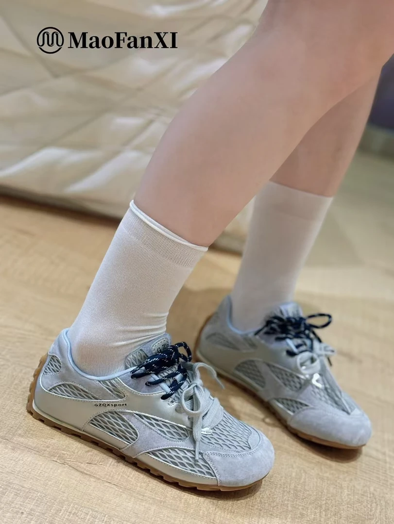 【欧货】复古夏季ins小白鞋透气网面运动鞋鞋带时尚老爹鞋