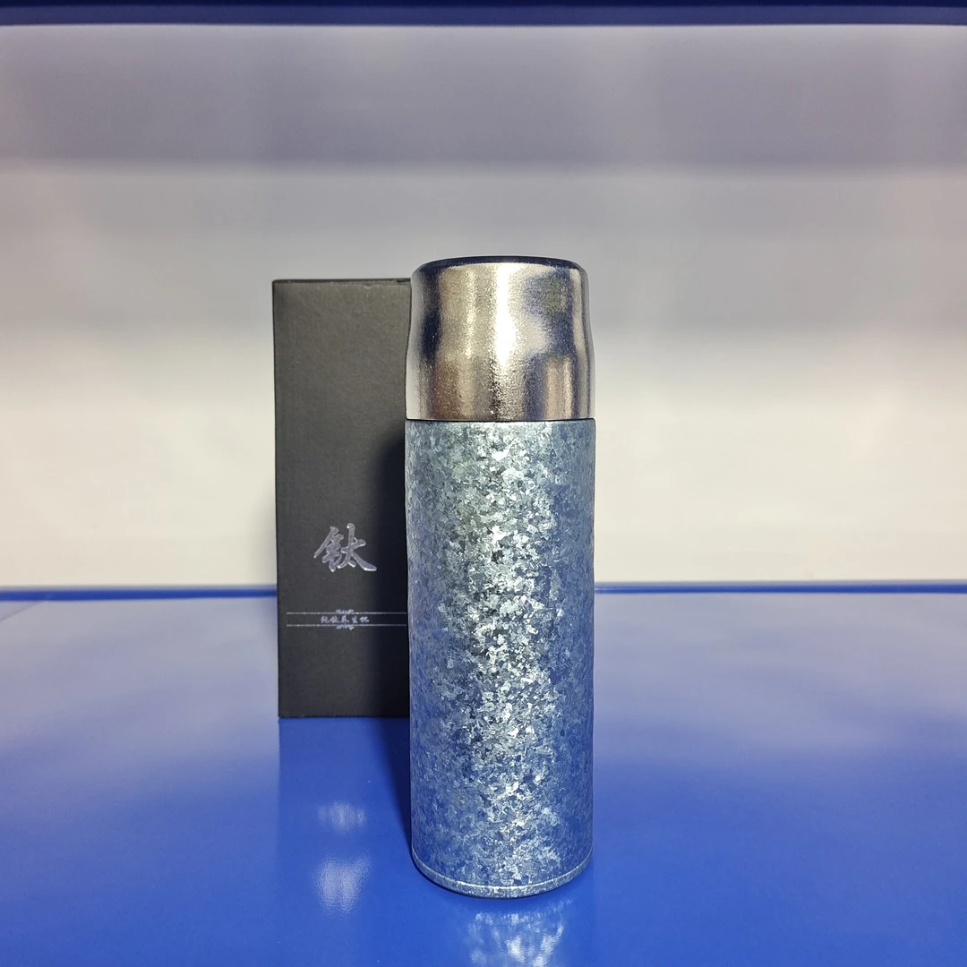 【原装正品】500ml内外双层纯钛高端冰花蓝焖壶