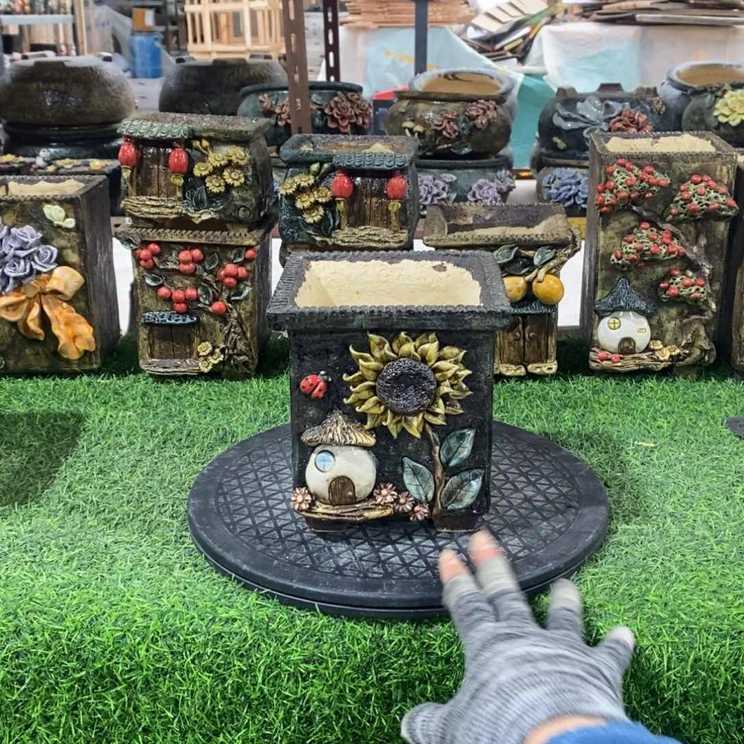 红陶青藤花器多肉花盆