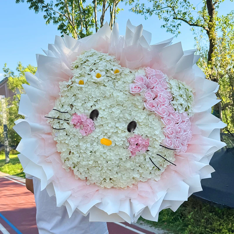 七夕永生香皂玫瑰花花束玩偶摆件创意花束送女朋友告白生日礼物