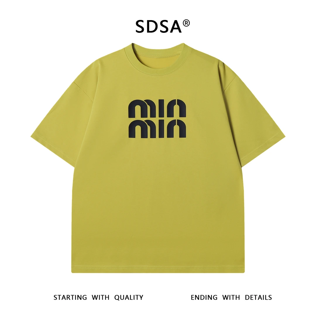 夏季新款时尚纯色字母印花设计男女同款短袖百搭潮流上衣宽松T恤