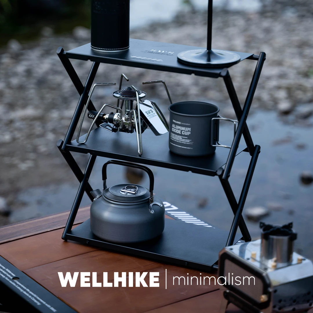 WELLHIKE户外SWS野迹两用置物架 折叠多层数码收纳台面迷你小桌子