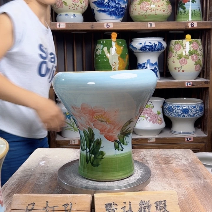 陶瓷火窝油画兰兰牡丹新款陶瓷陶瓷陶瓷