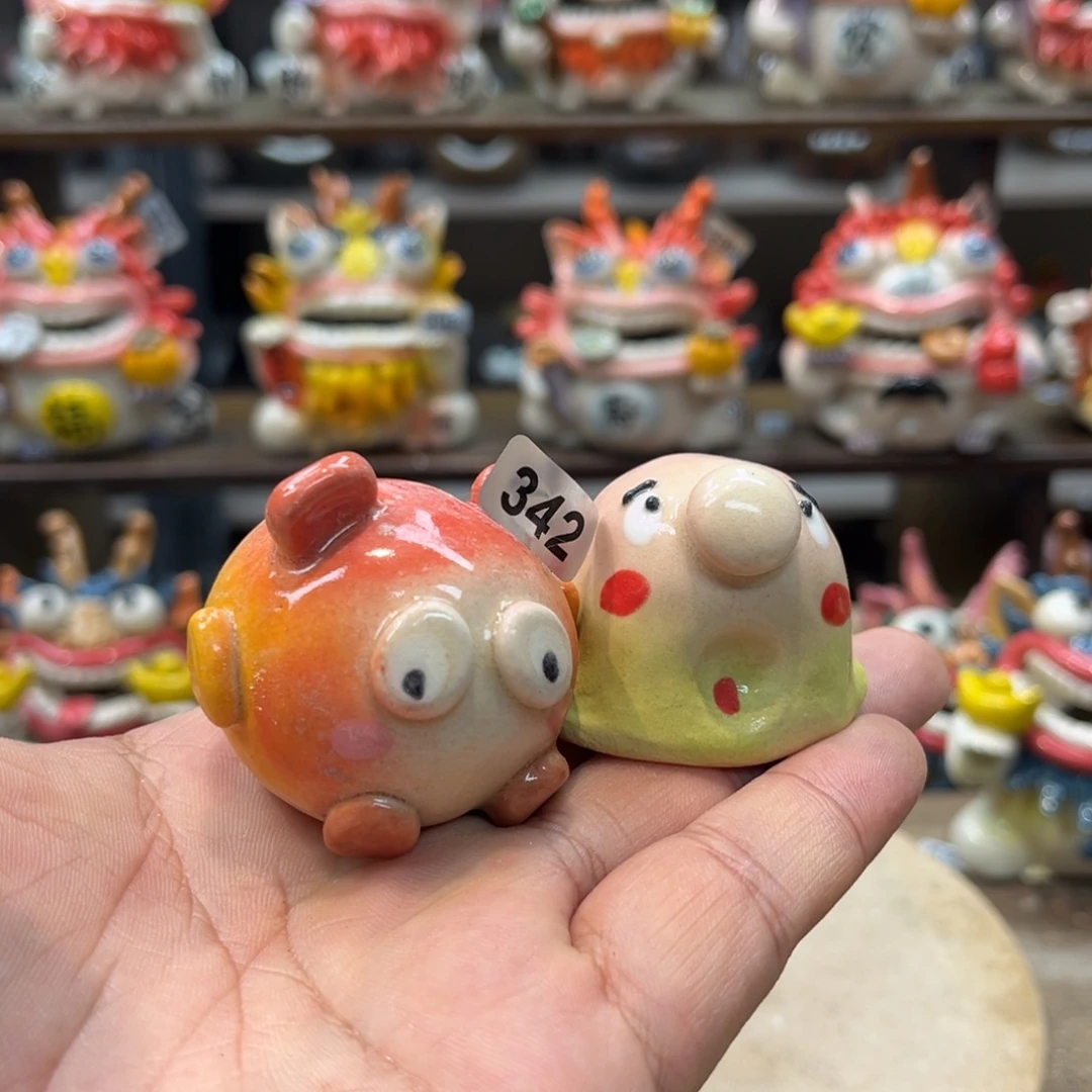 摆件纯手工抽象陶瓷摆件组合款342
