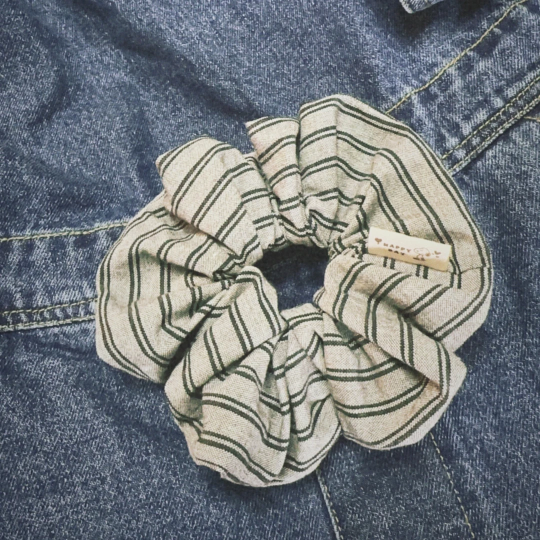 KiKi酱韩饰原创设计头饰秋冬可爱高级灰大肠发圈复古做旧弹力大