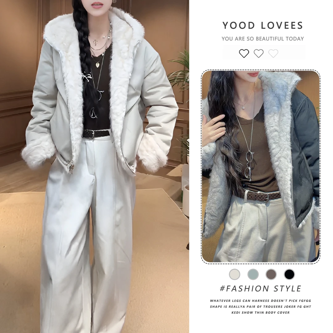 2025冬季新款双面可穿设计感保暖毛毛拉链外套上衣女复古加厚开衫