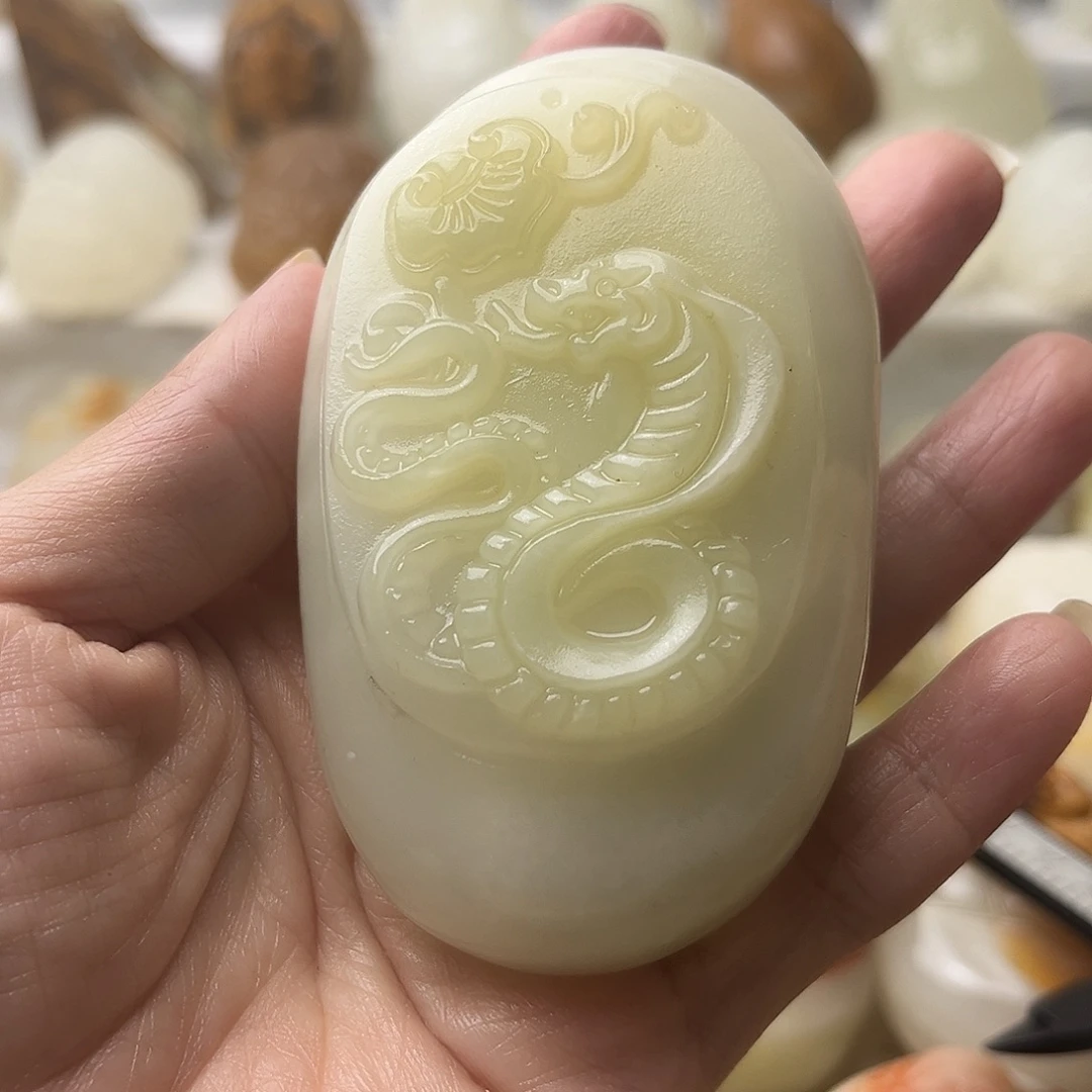 石材方解石手把摆件不退换蛇