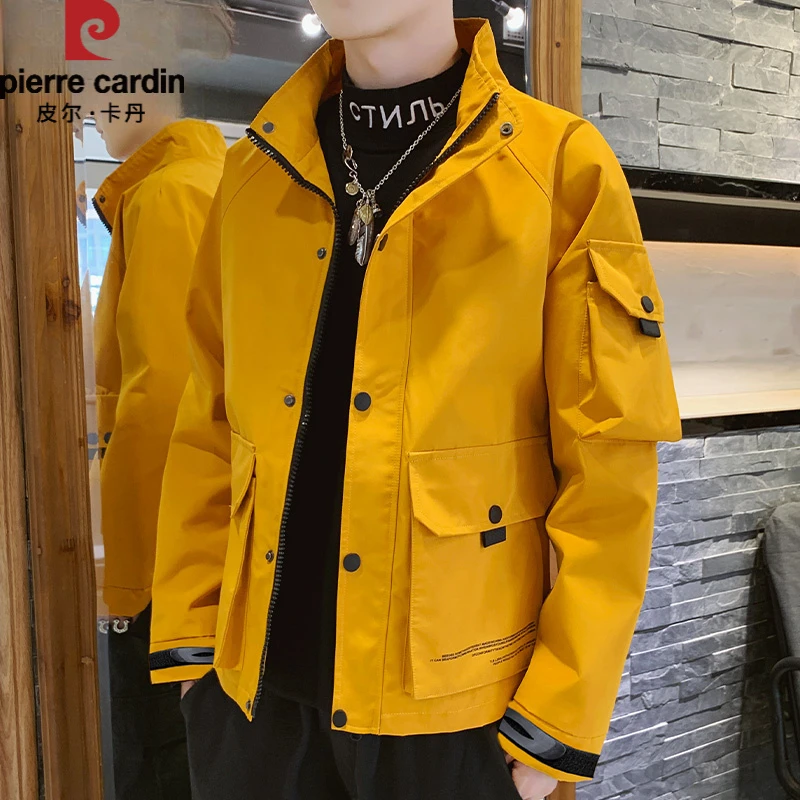 皮尔卡丹工装夹克外套男士春秋冬季潮牌户外运动休闲气场强大男装