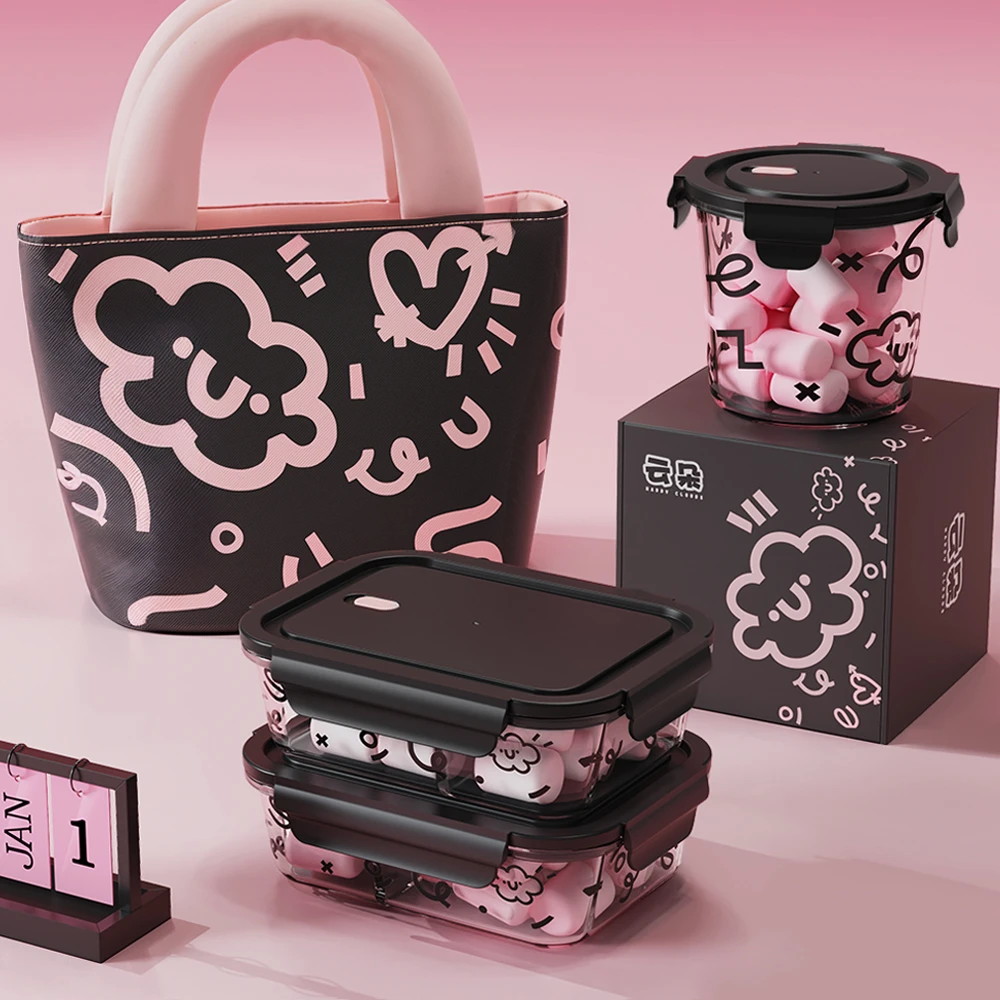 玻璃饭盒上班族2025新款可微波炉加热女生餐盒高颜值便当盒保鲜盒