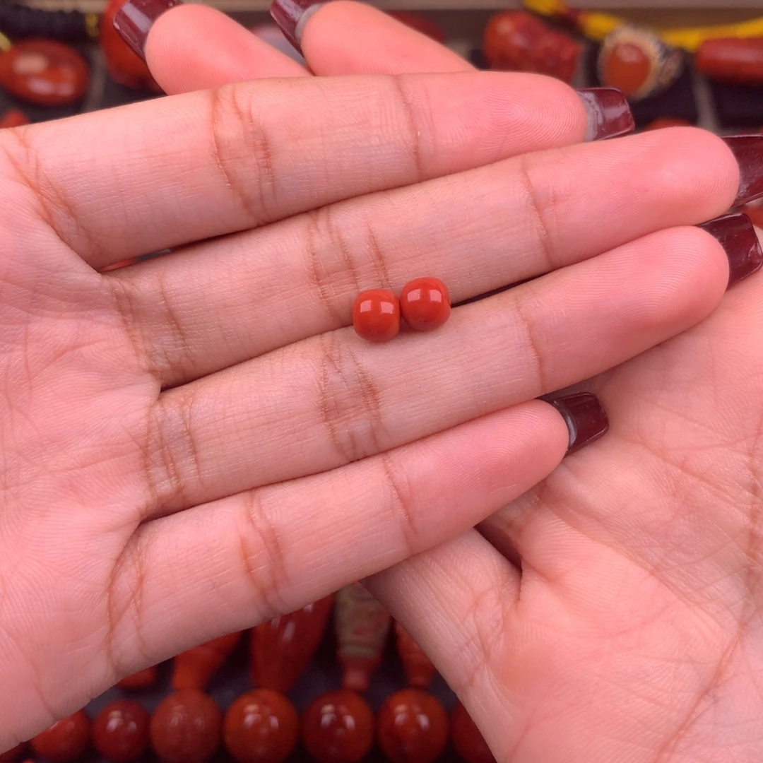标***准南红玛瑙未镶嵌桶珠6