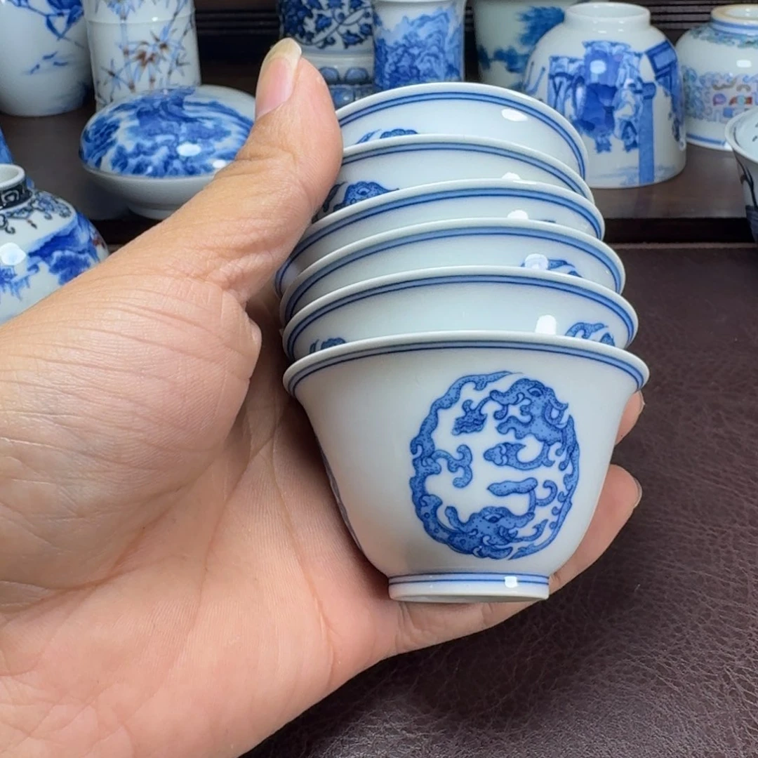 瓷片哈*当代景德镇陶瓷手绘茶具