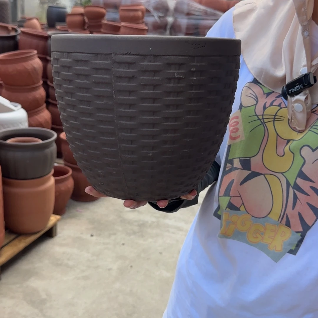 紫砂花盆口24高20宜兴紫砂