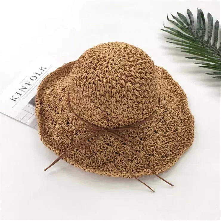 草帽日系钩花针织帽礼帽蕾丝韩版遮阳帽盆帽春夏