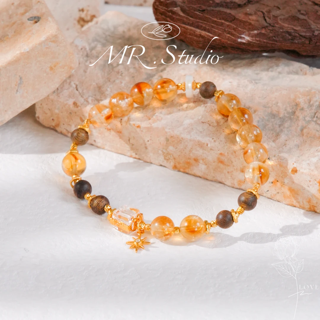 木润【黄阿赛】S925银天然水晶黄阿赛手串