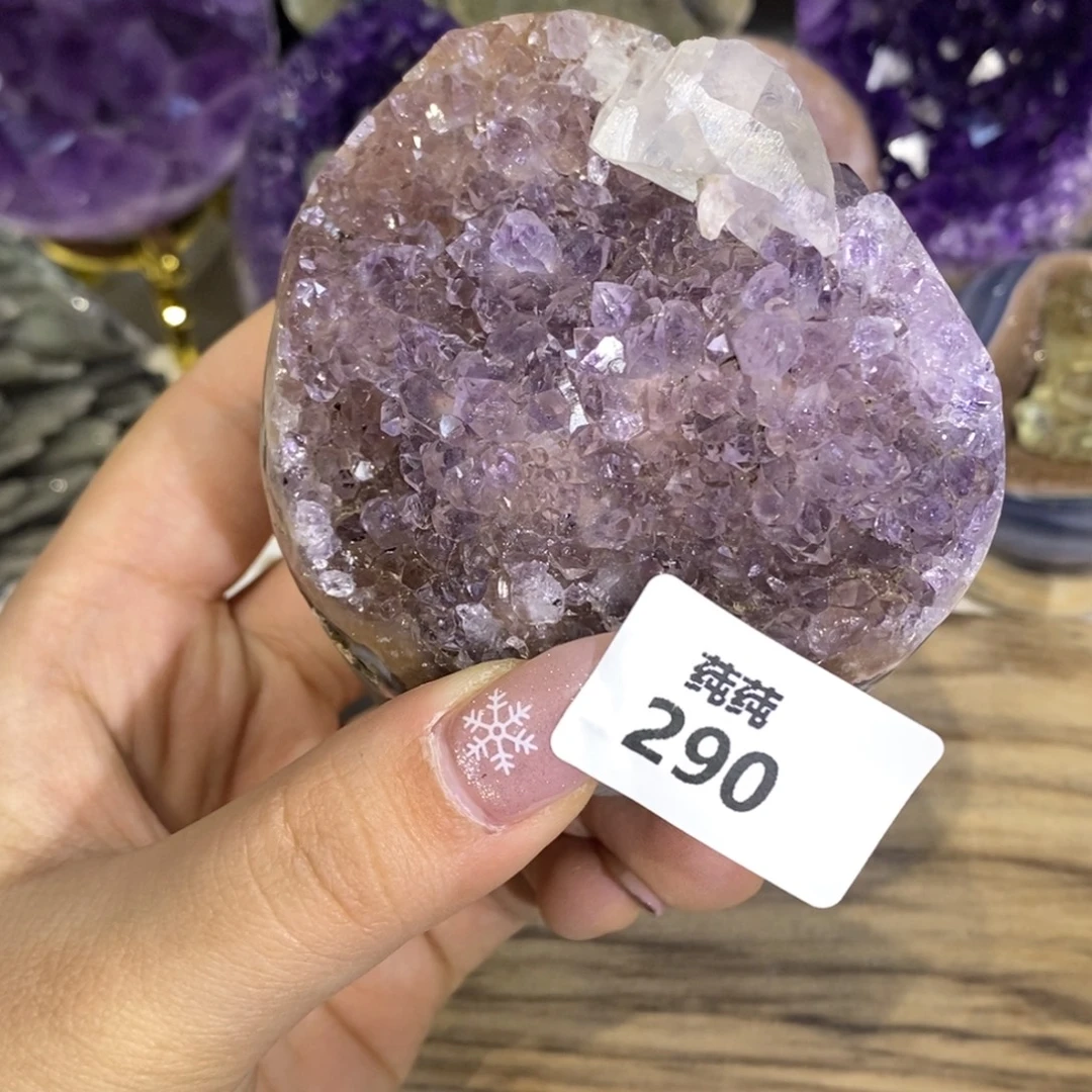 未镶嵌紫晶大型摆件（非配饰）粉紫色方解石